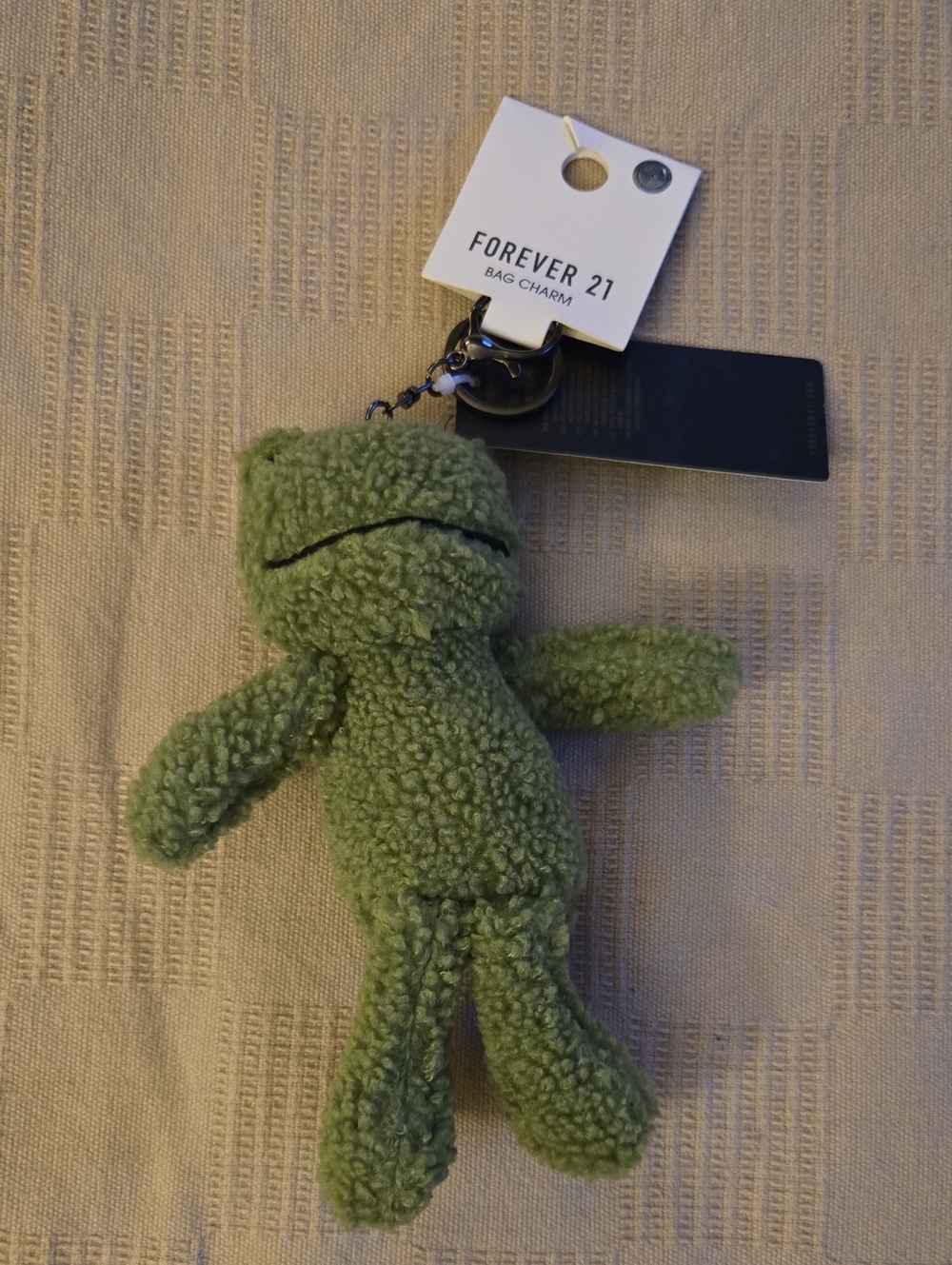 Forever 21 Olive Green Plush Frog Bag Charm